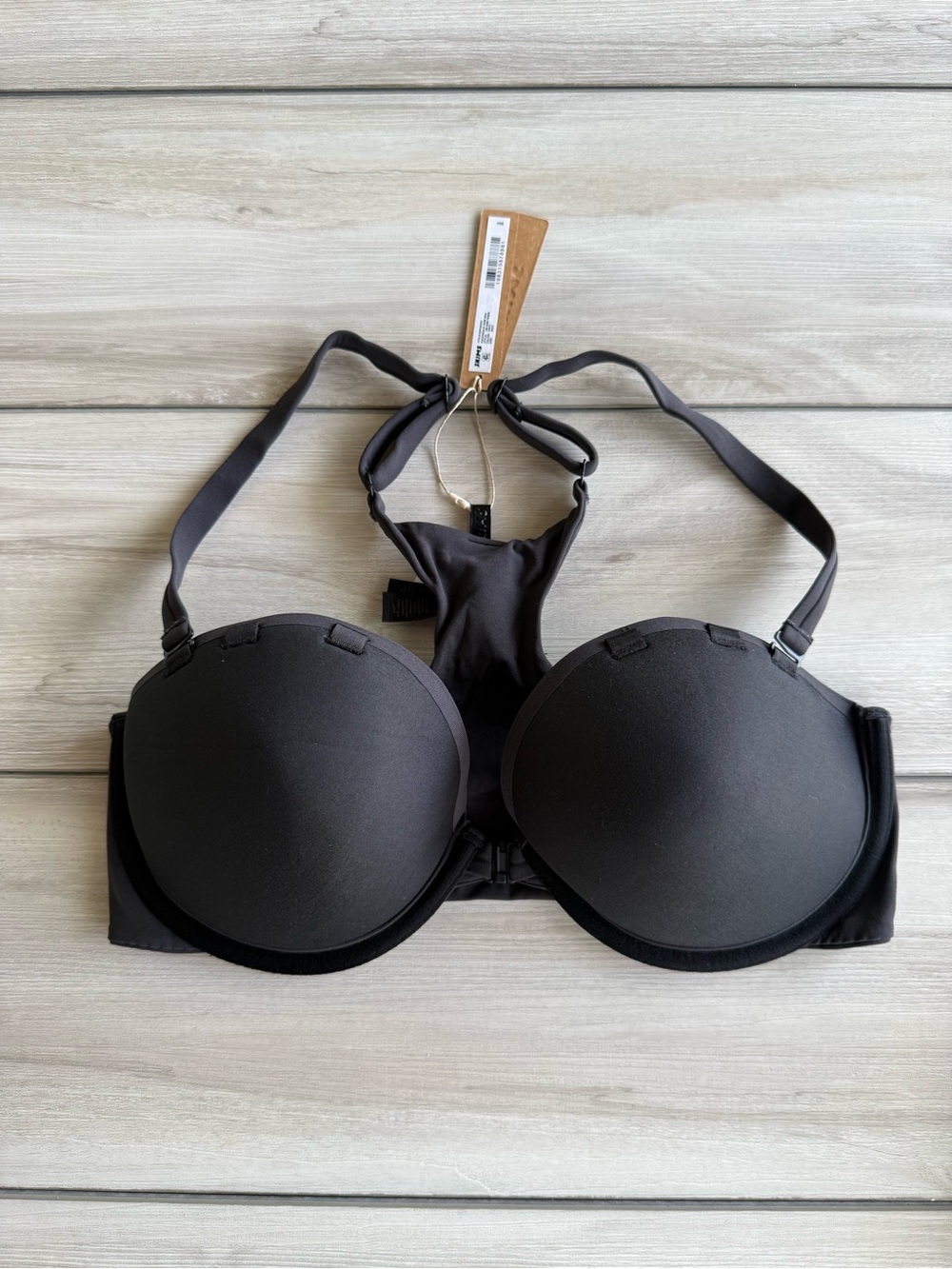 SKIMS Fits Everybody Racerback Demi Bra Black 36DD NWT IN PACKAGE